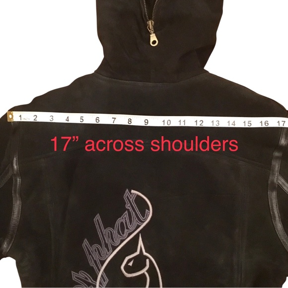 Vintage Baby Phat Black Suede Bomber Jacket Size- Small Y2K 2000 Faux Fur Lined - Picture 13 of 16